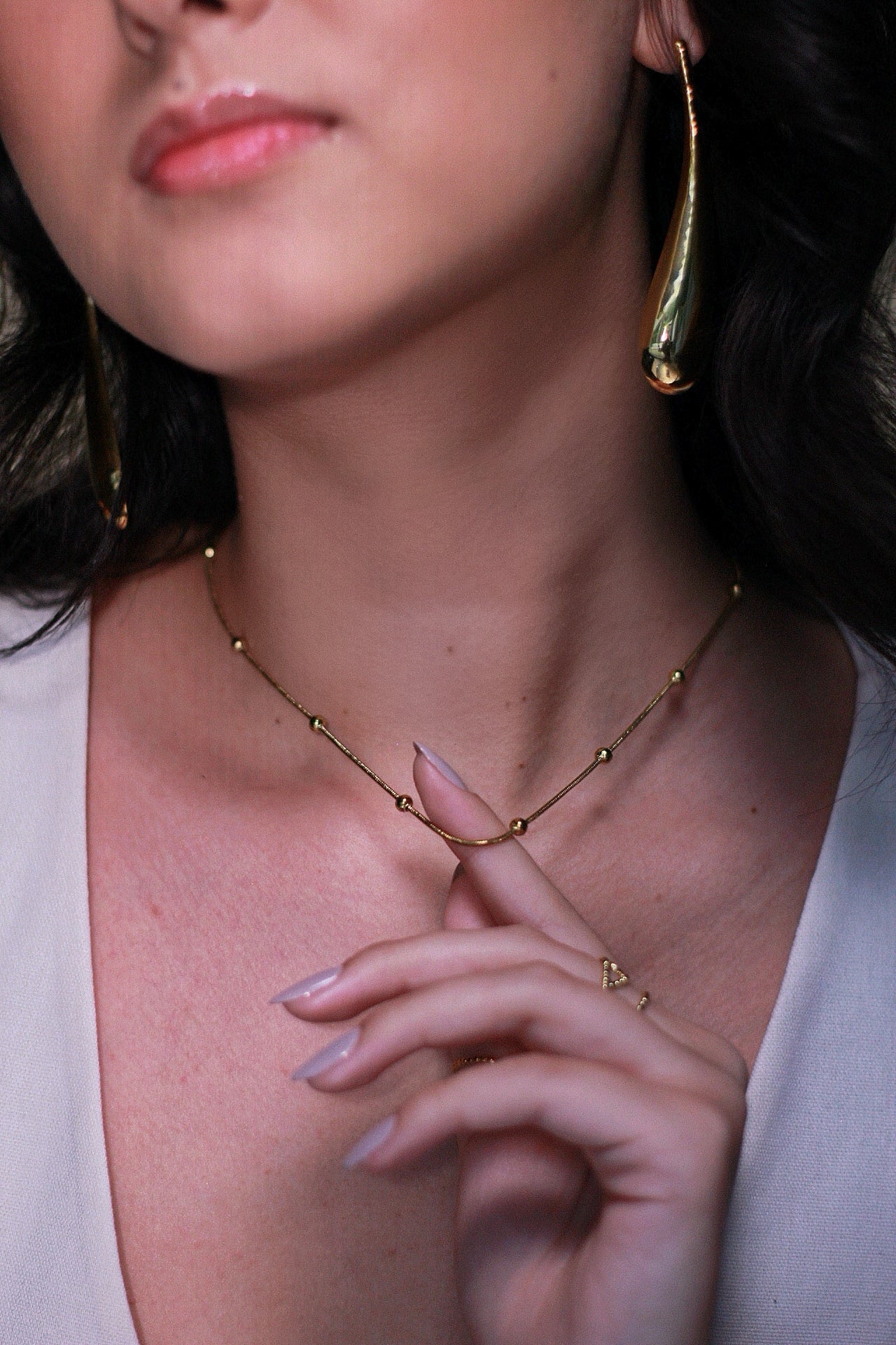 Colar choker em aço inoxidável