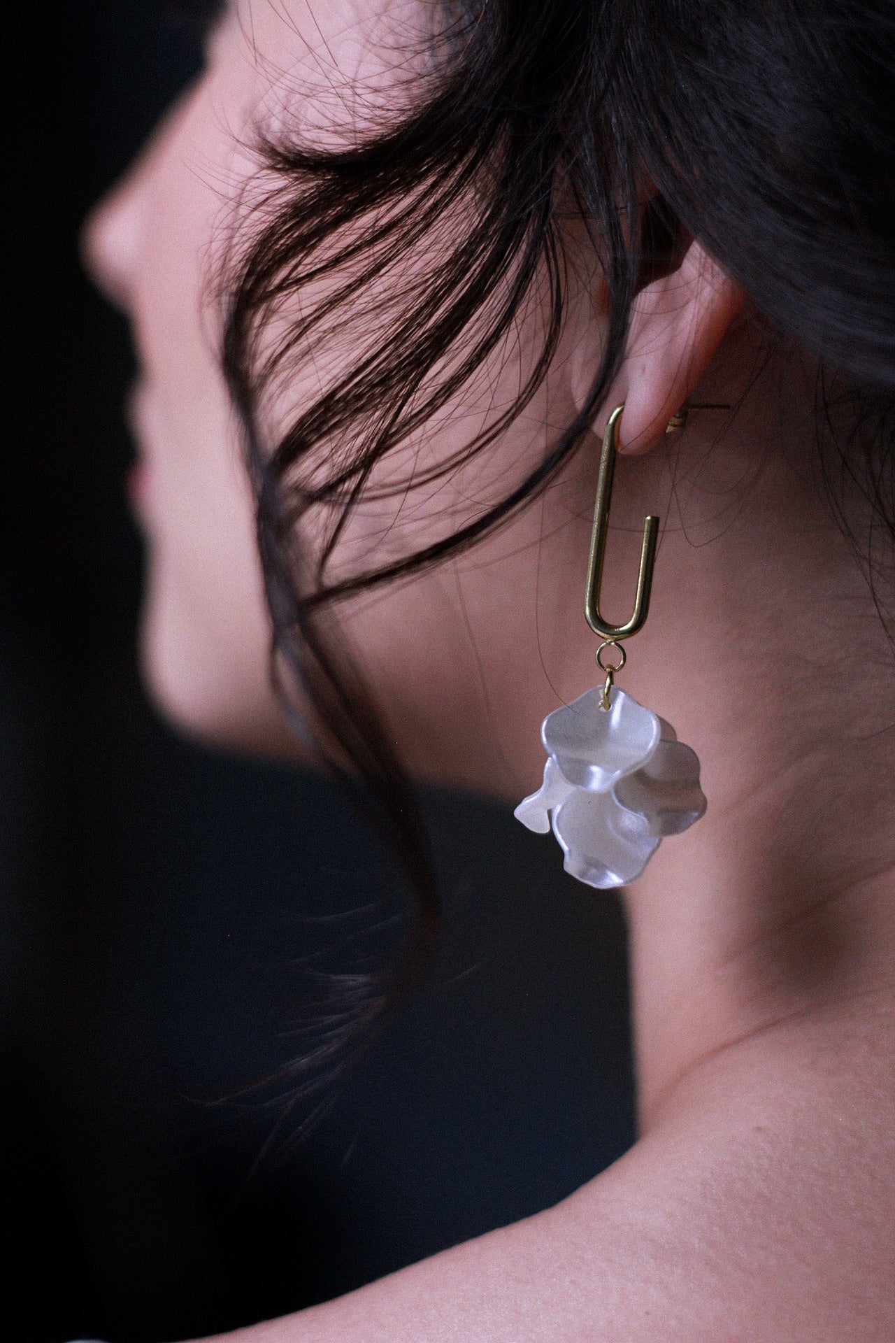 Brinco pétalas em aço