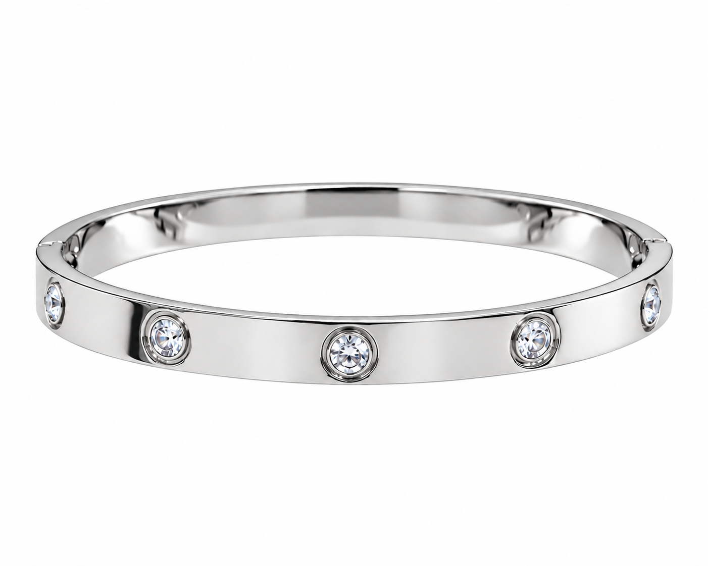 Bracelete dourado em aço com pedras