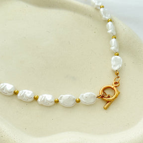 Colar pérolas orgânicas