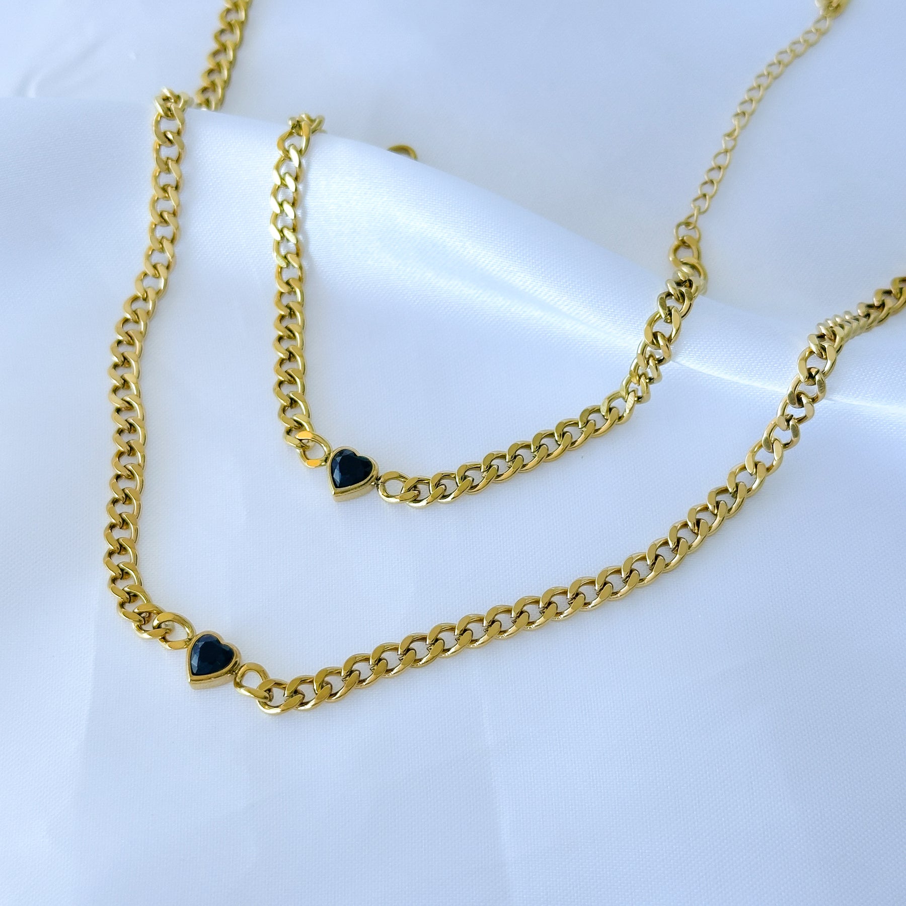 Conjunto colar e pulseira heart - AÇO