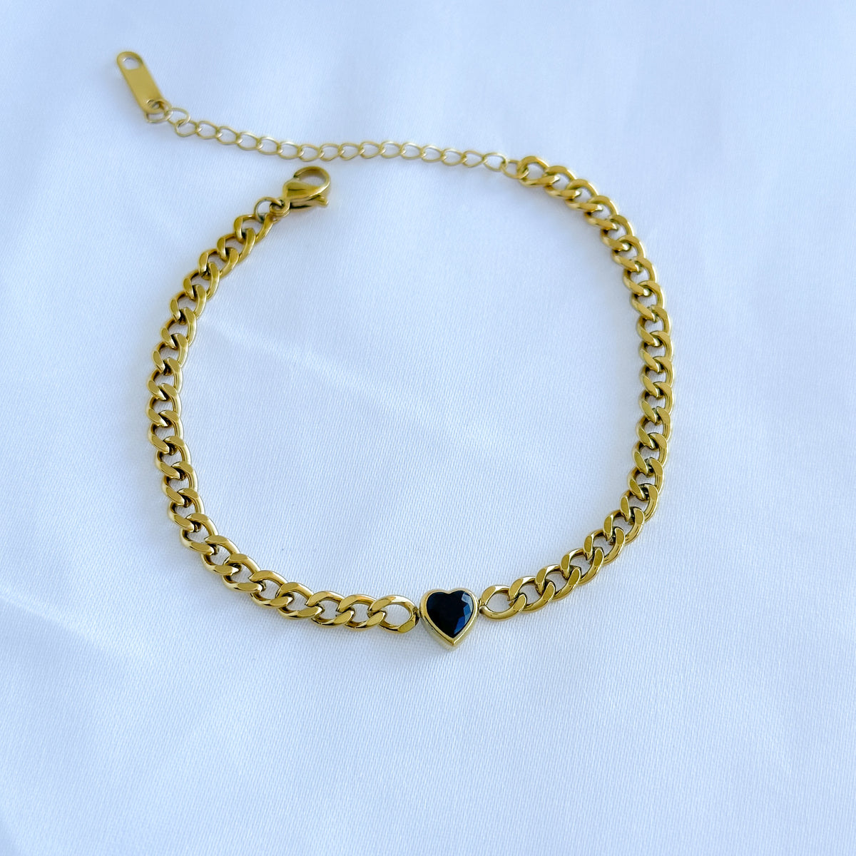 Pulseira em aço coração black