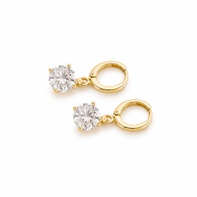 Brinco argola zirconia brilhante