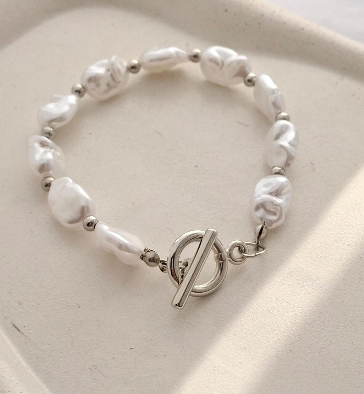 Pulseira pérolas orgânicas