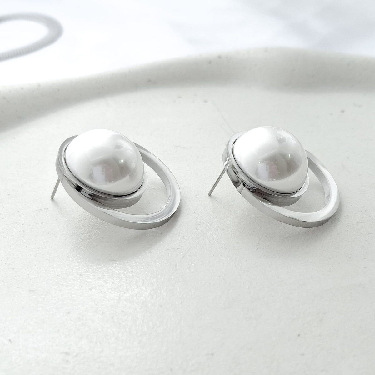 Brinco Maxi Pérola - Aço