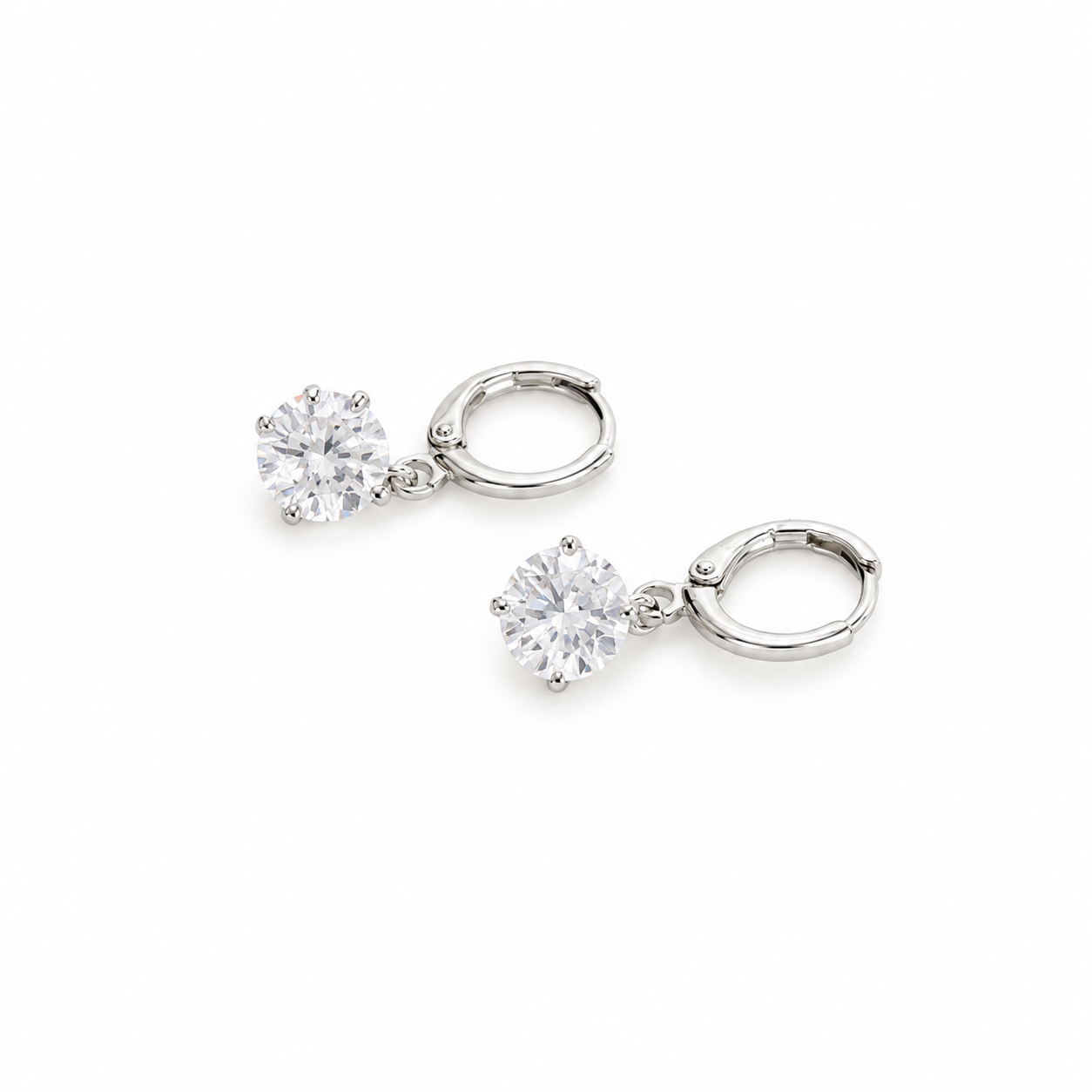 Brinco argola zirconia brilhante