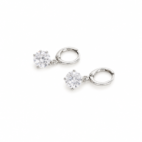 Brinco argola zirconia brilhante