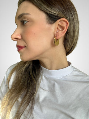 Brinco AÇO - argola lisa chapa dourada