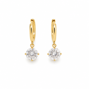 Brinco argola zirconia brilhante