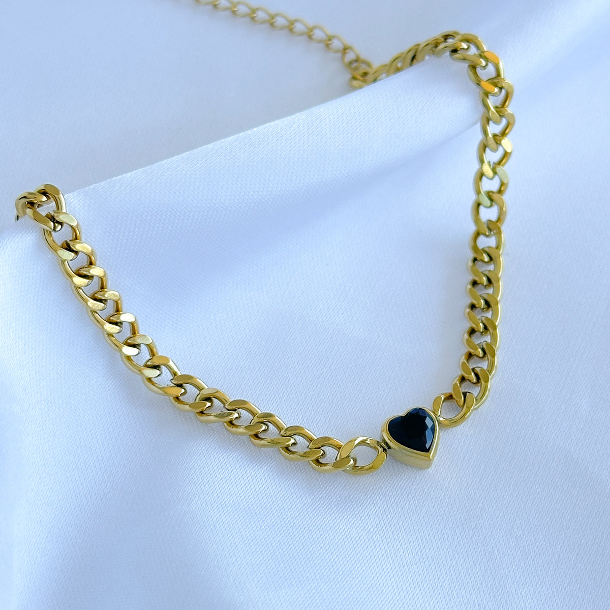 Conjunto colar e pulseira heart - AÇO