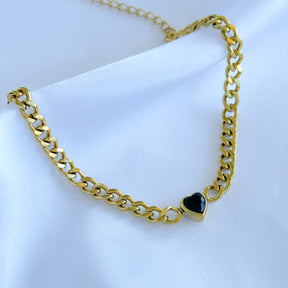 Conjunto colar e pulseira heart - AÇO