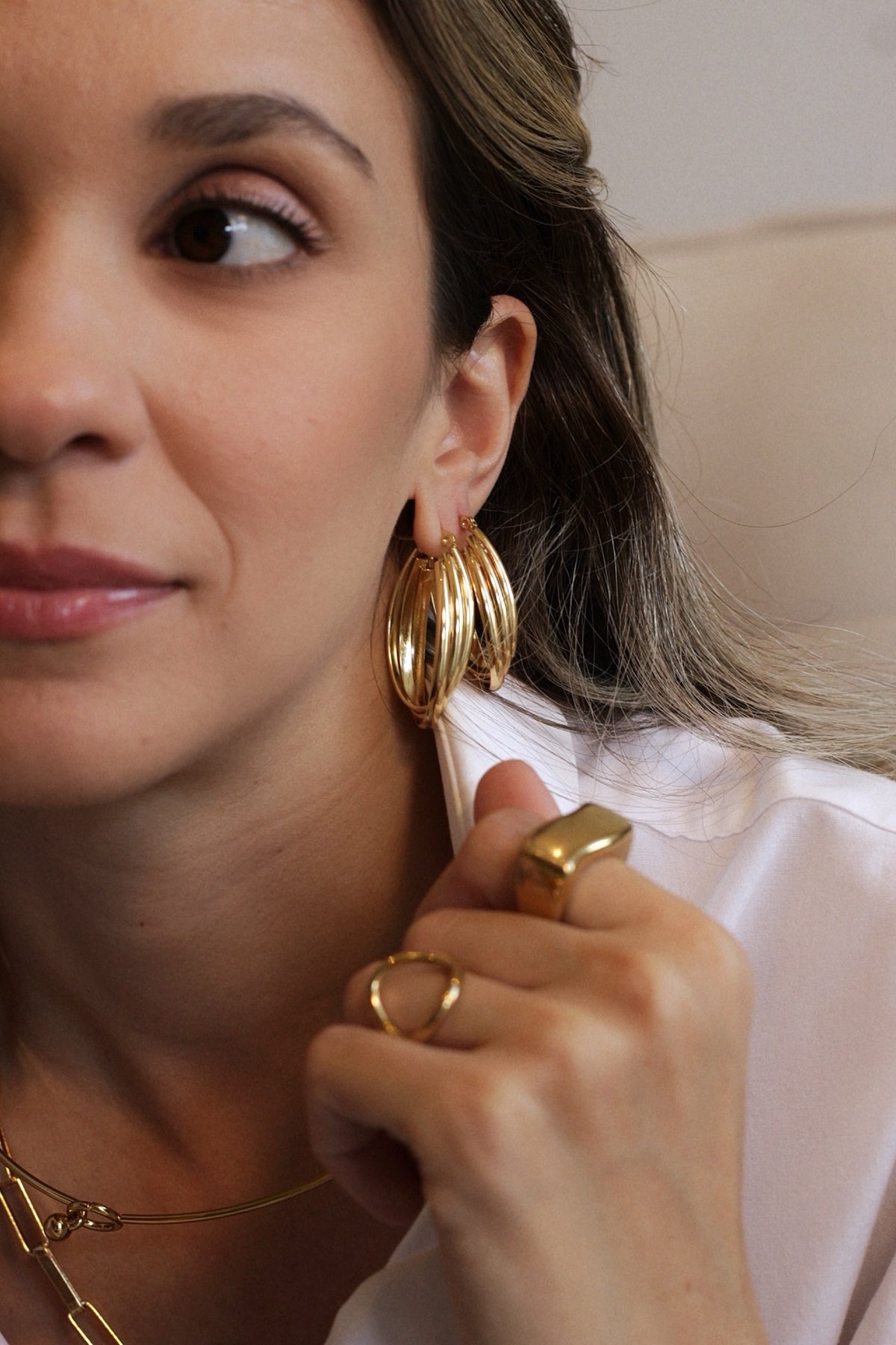 Brinco AÇO - argola oval P M G