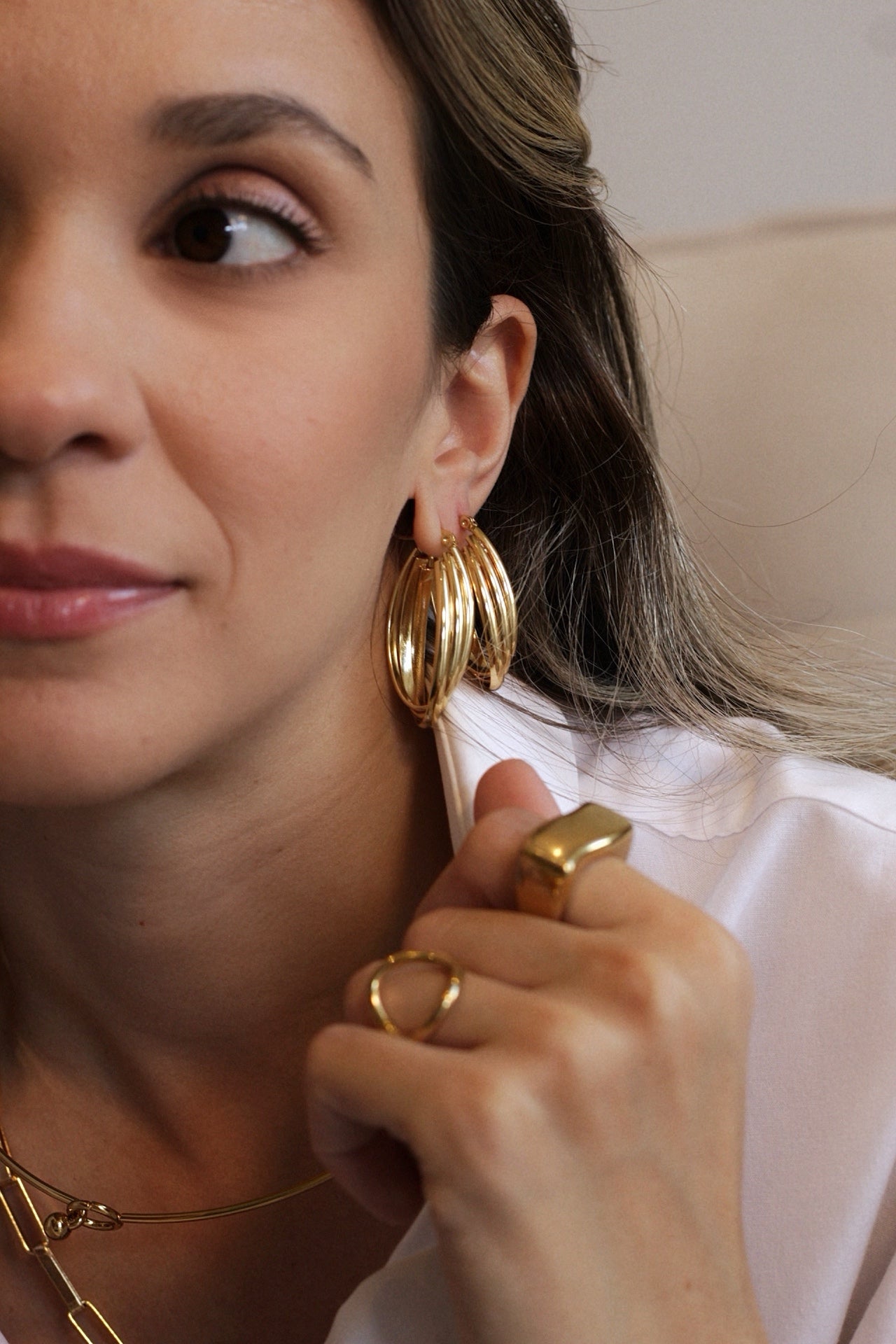 Brinco AÇO - argola oval P M G