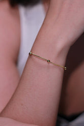 Pulseira em aço com mini esfera