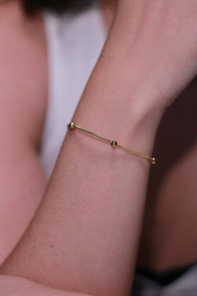 Pulseira em aço com mini esfera