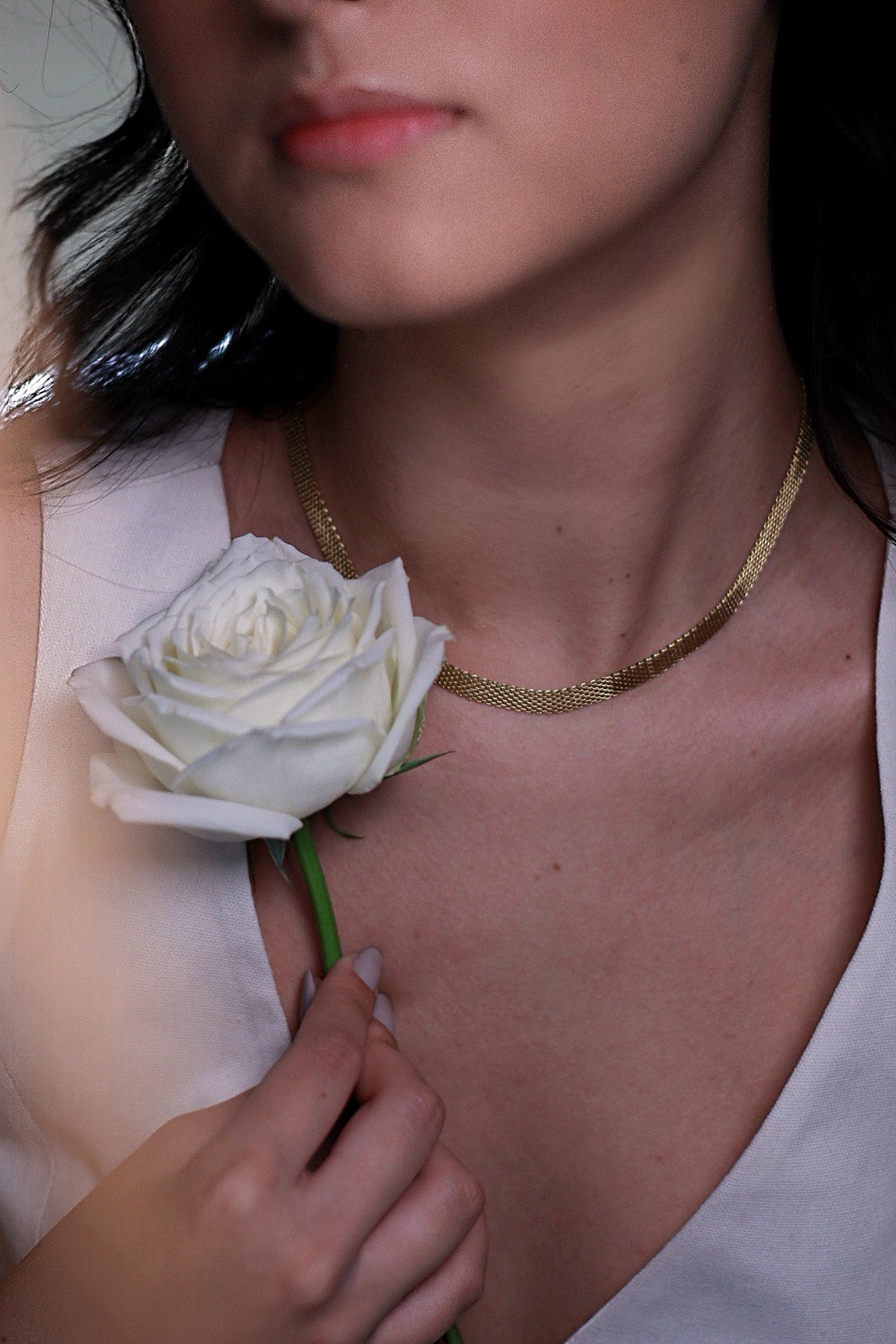 Colar em aço malha trançada