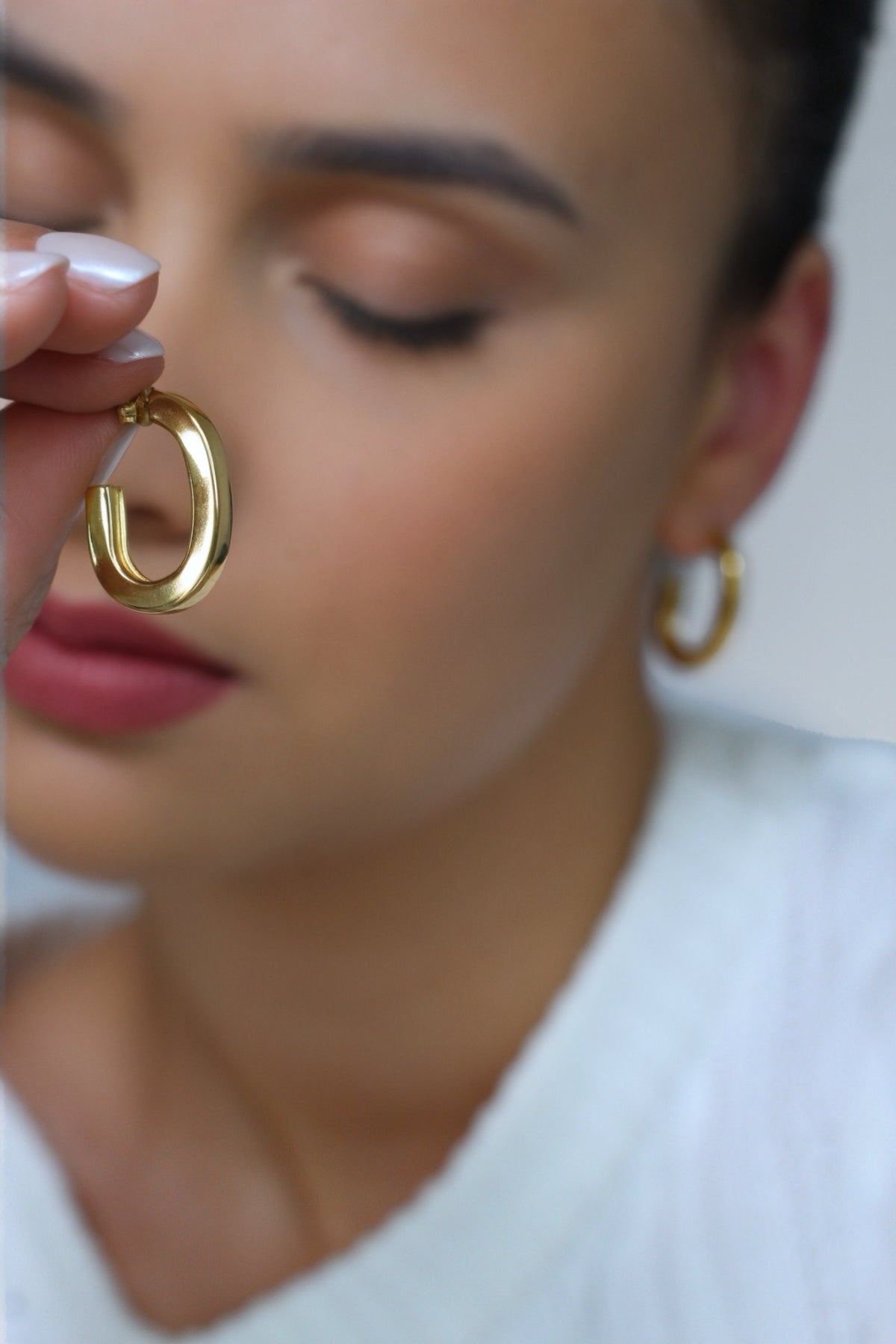 Brinco meia argola AÇO