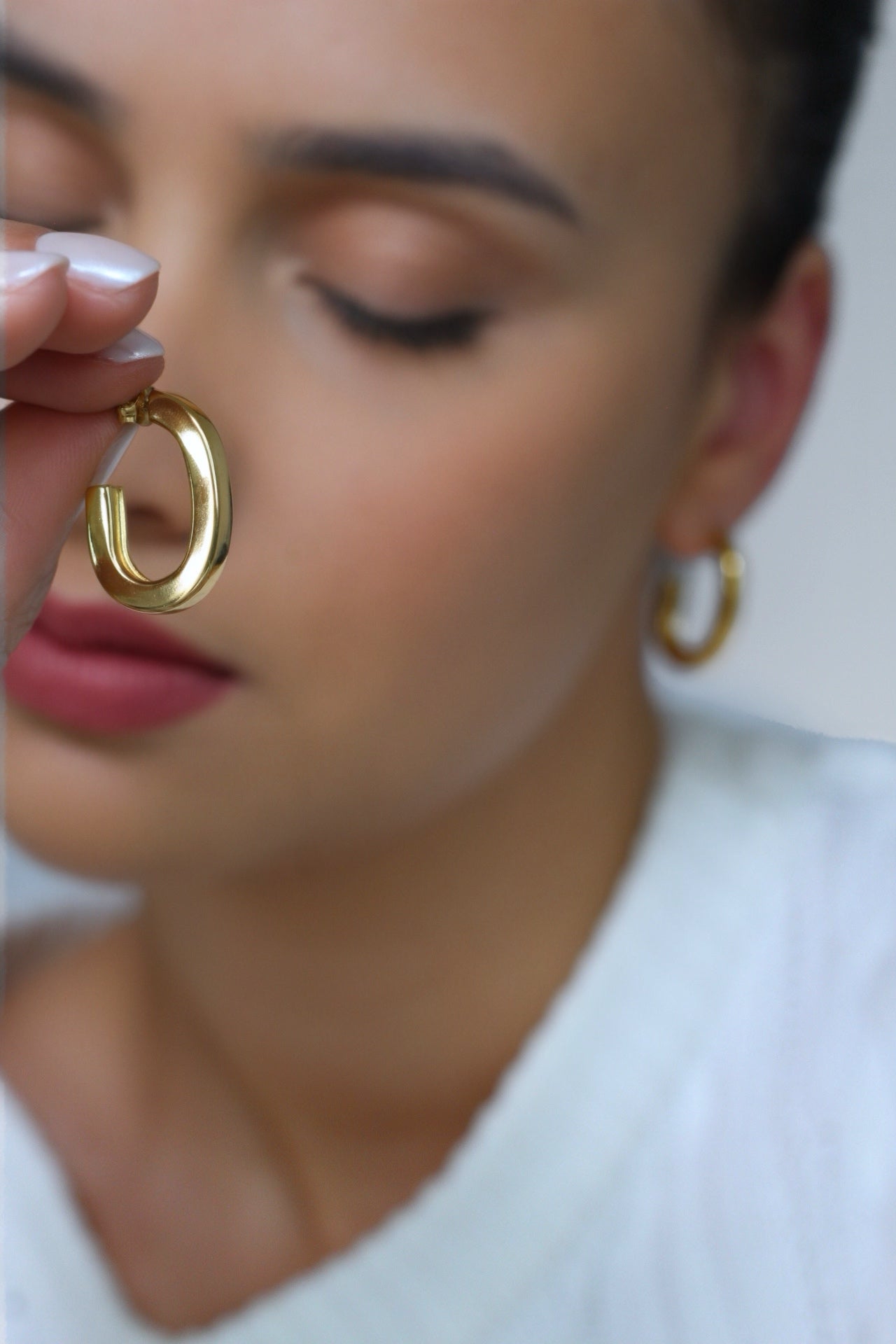 Brinco meia argola AÇO