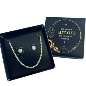 Conjunto riviera chocker - AÇO