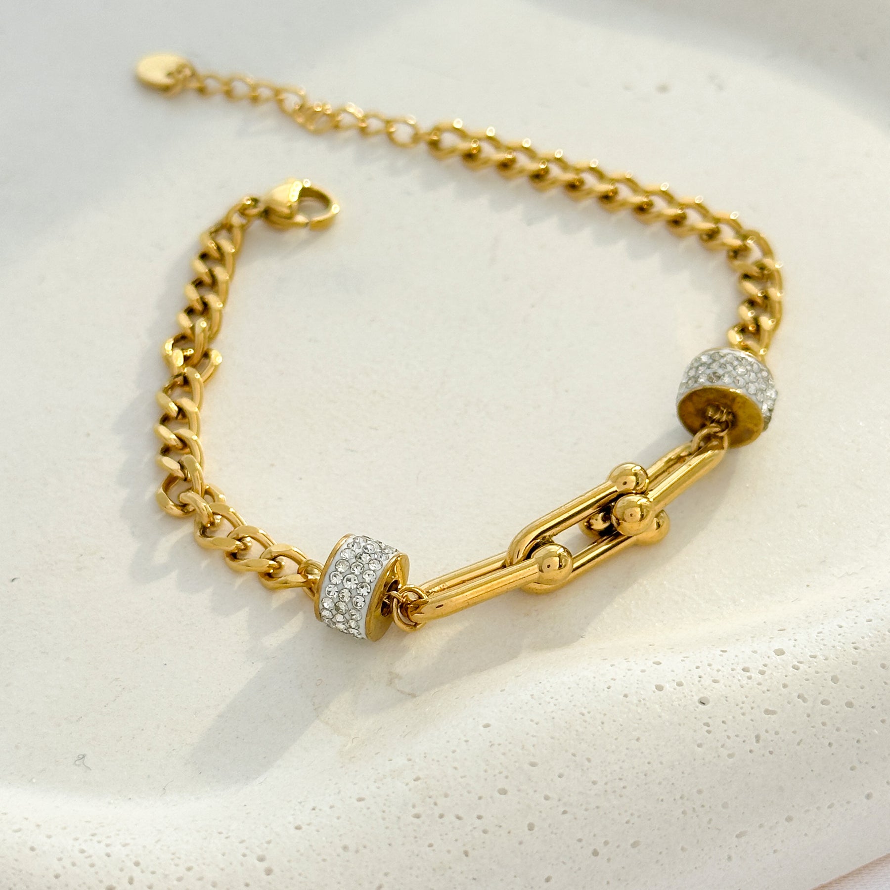 Pulseira em aço com elo inspiração