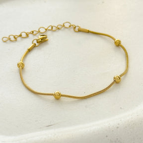 Pulseira em aço com mini esfera