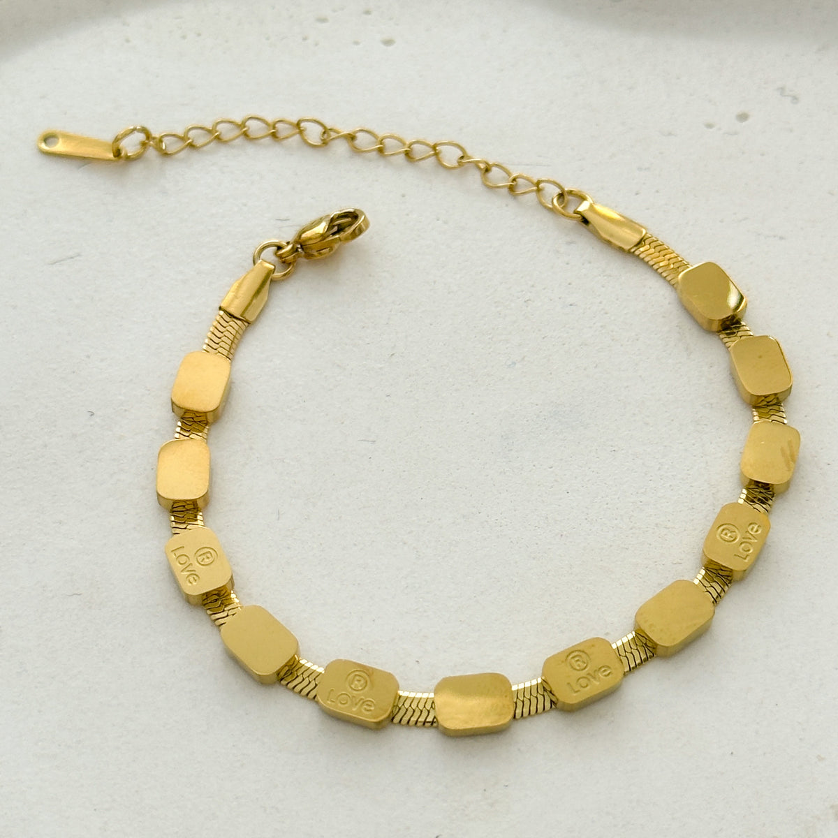 Pulseira em aço mini blocos