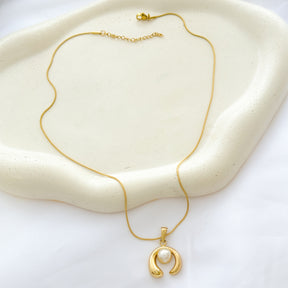 Colar em aço com pingente orgânico