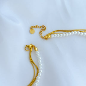 Conjunto mini pérola em aço