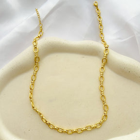 Colar elos dourado em aço