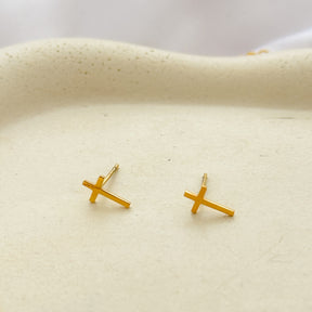 Conjunto cruz minimalista em aço