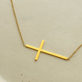 Conjunto cruz minimalista em aço