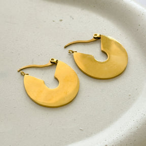 Brinco AÇO - argola lisa chapa dourada