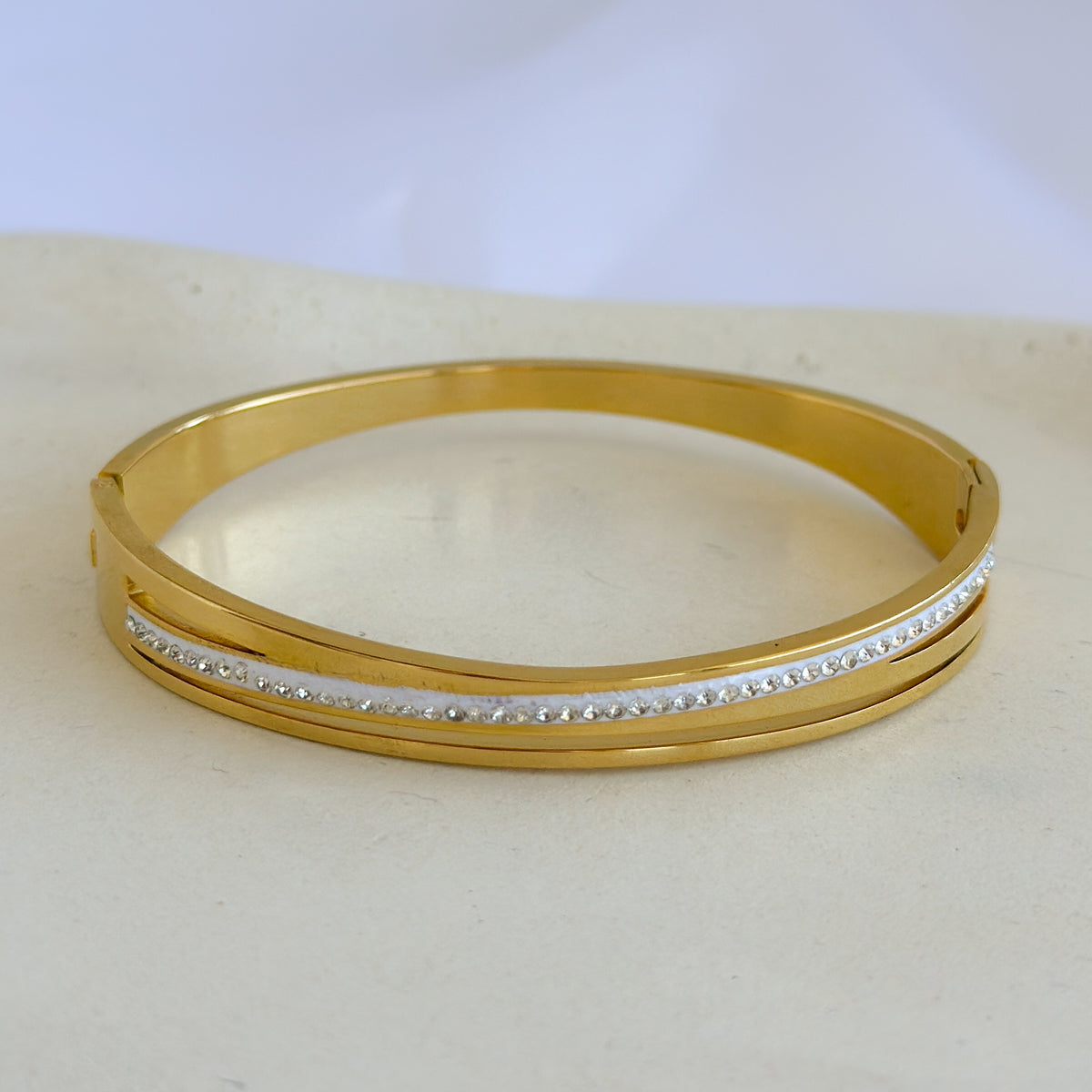 Bracelete com cravejado - Aço