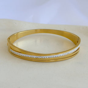 Bracelete com cravejado - Aço