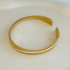 Bracelete com cravejado - Aço