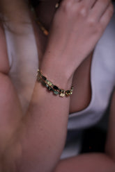 Pulseira em aço mini blocos