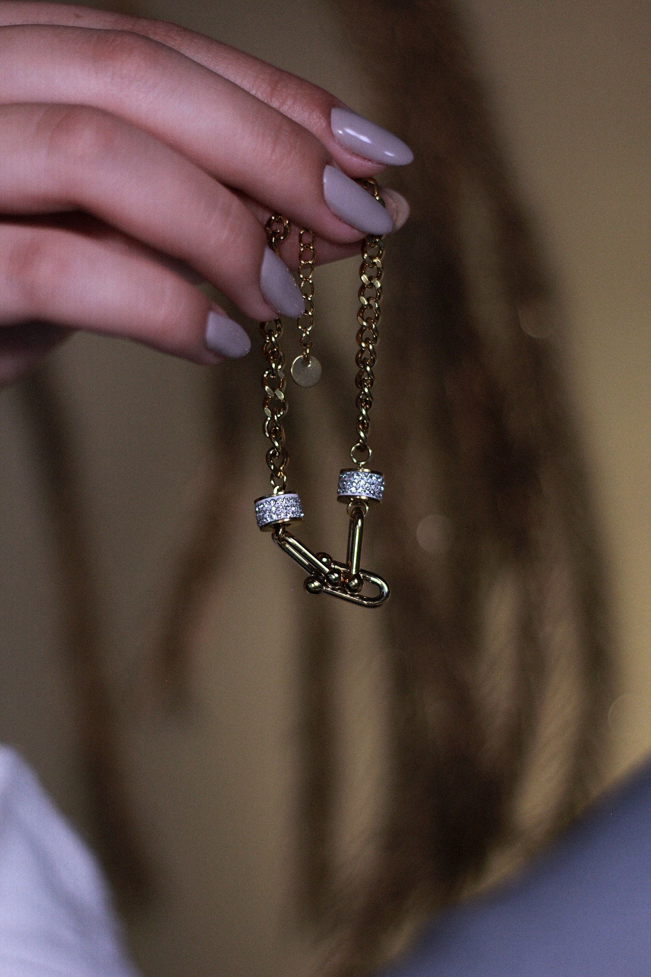 Pulseira em aço com elo inspiração