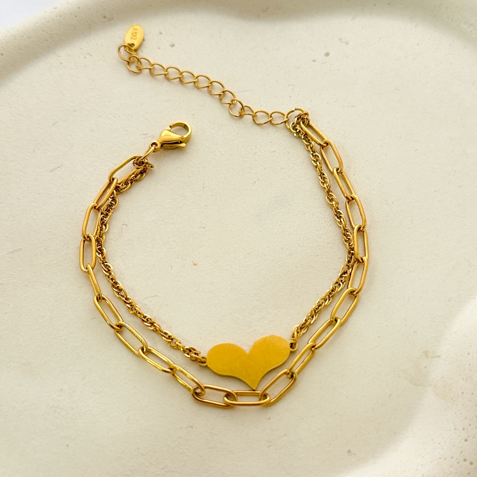 Pulseira coração - aço