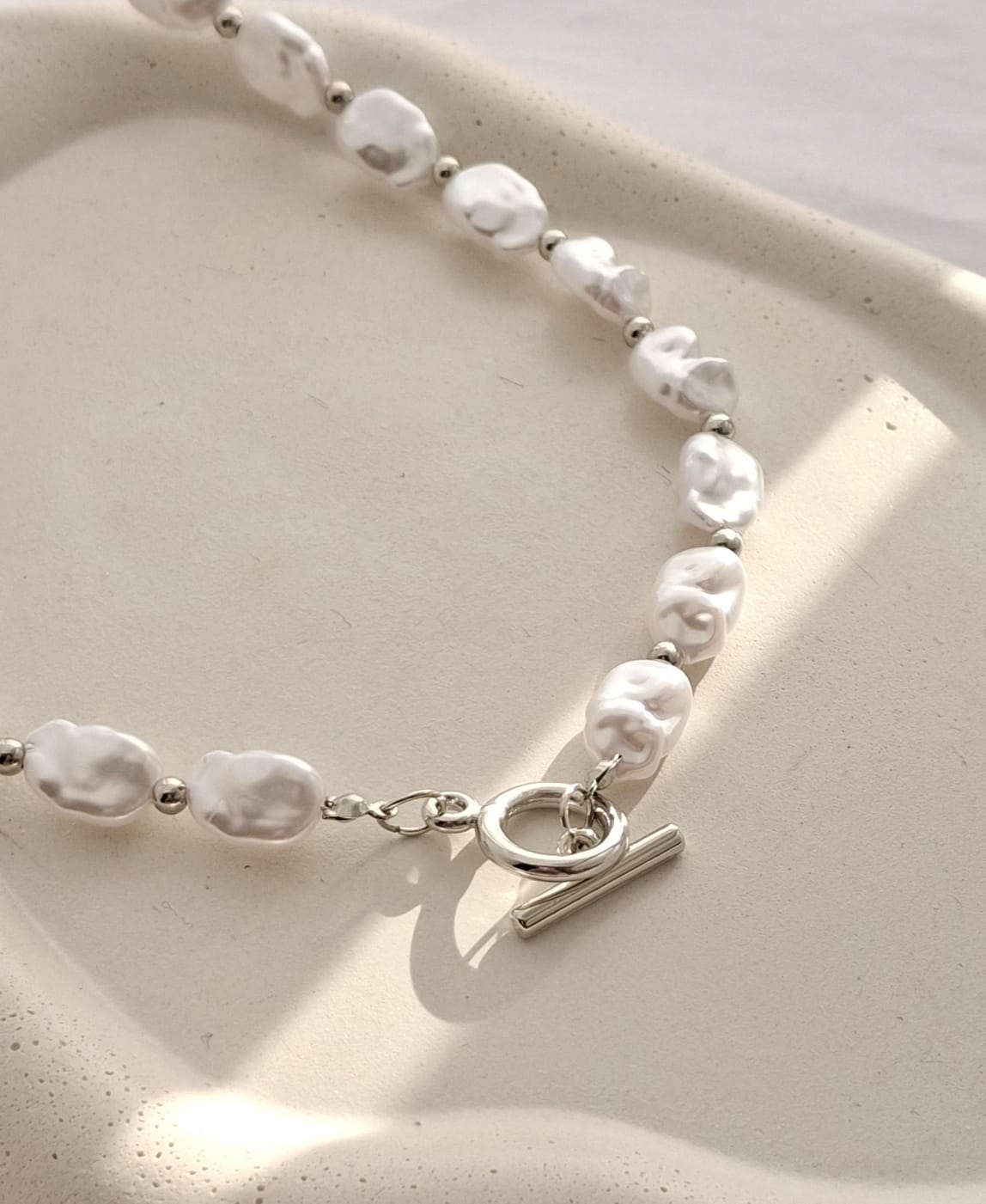 Colar pérolas orgânicas