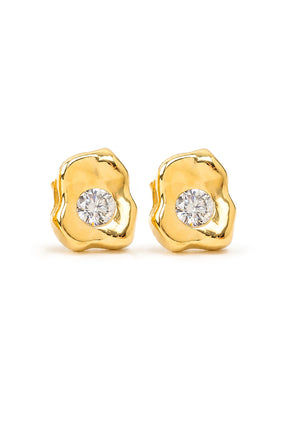 Brinco P Organic com Banho em Ouro 18k