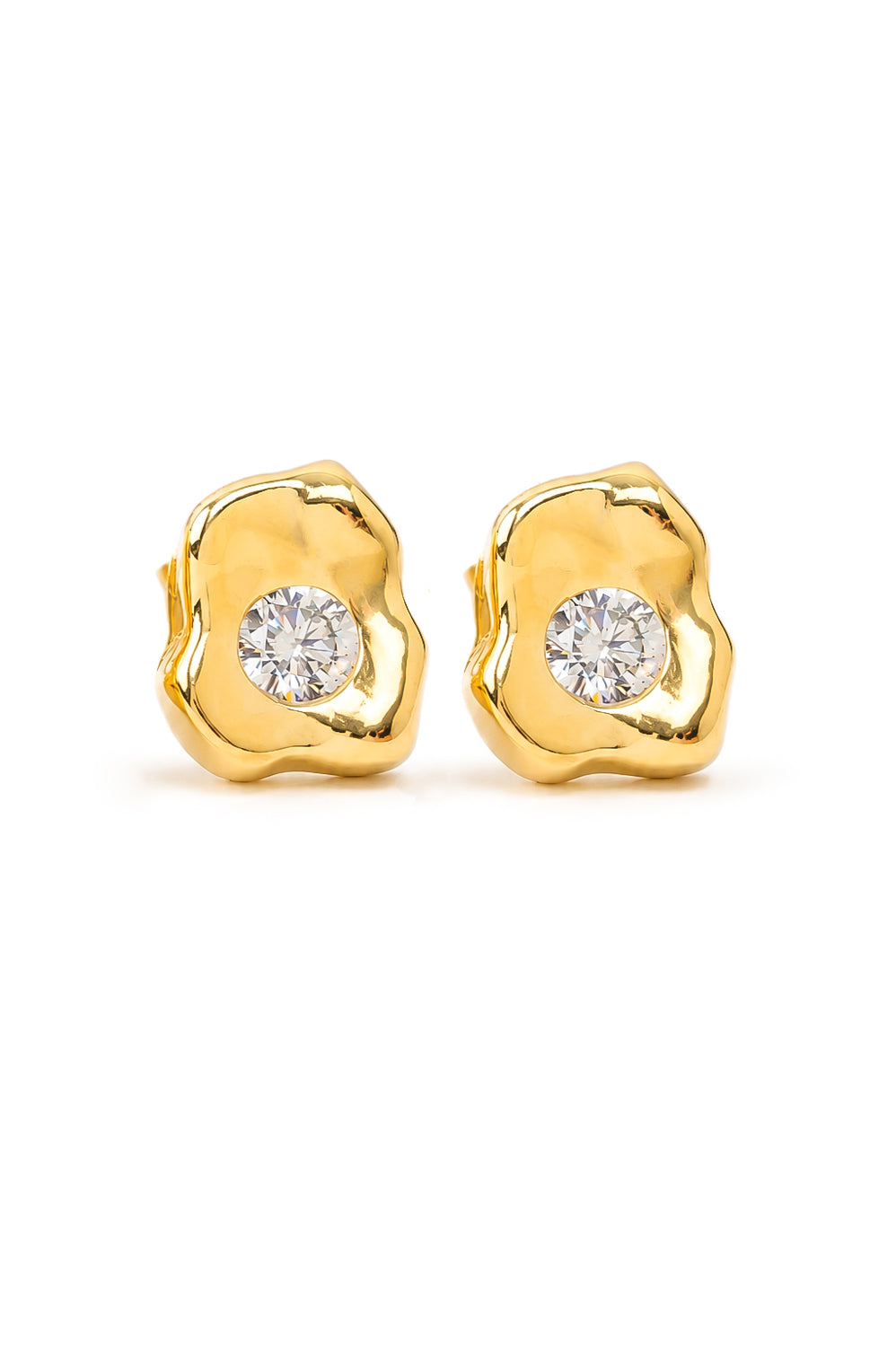 Brinco P Organic com Banho em Ouro 18k
